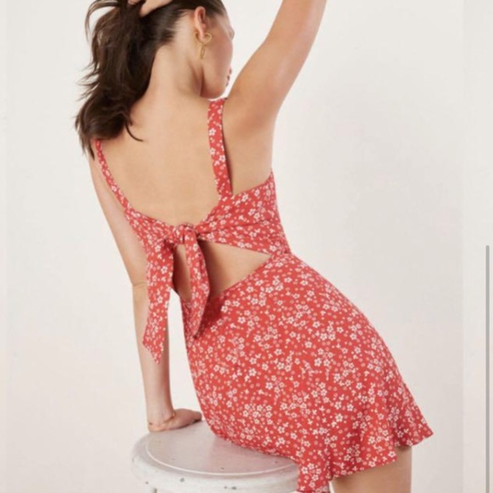 Reformation Red Floral Dress